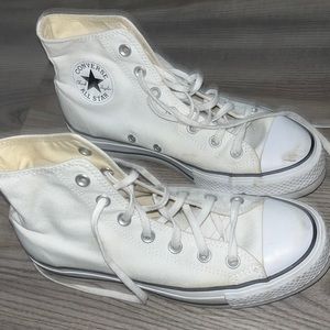 Converse White High Top Platforms